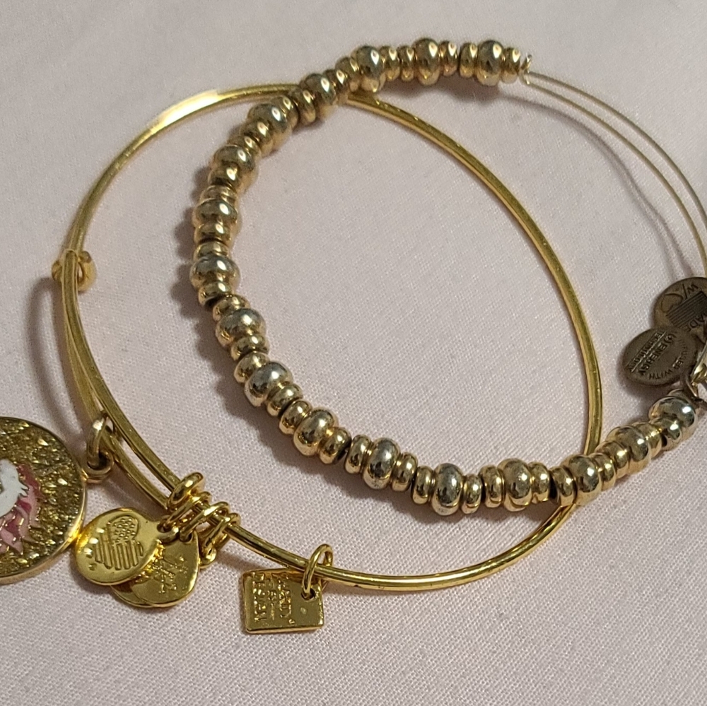 Alex and Ani gold tone bracelets